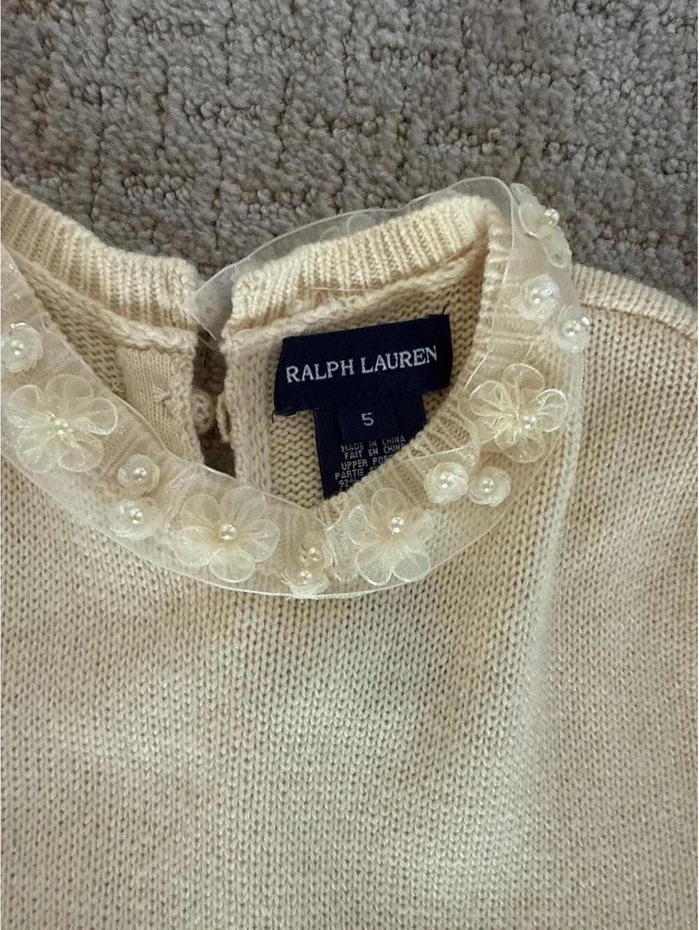 Ralph Lauren size 5 girls cashmere/wool and tulle dress